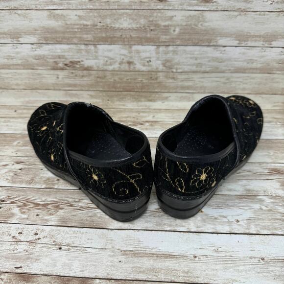 Dansko Sanita Professional Black Floral Tapestry Work Slip On Clogs Women's 39 - Picture 4 of 8